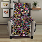 Graffiti Donut Pattern Print Armchair Protector