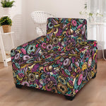 Graffiti Donut Pattern Print Armchair Slipcover