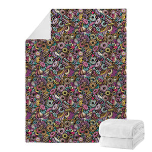 Graffiti Donut Pattern Print Blanket