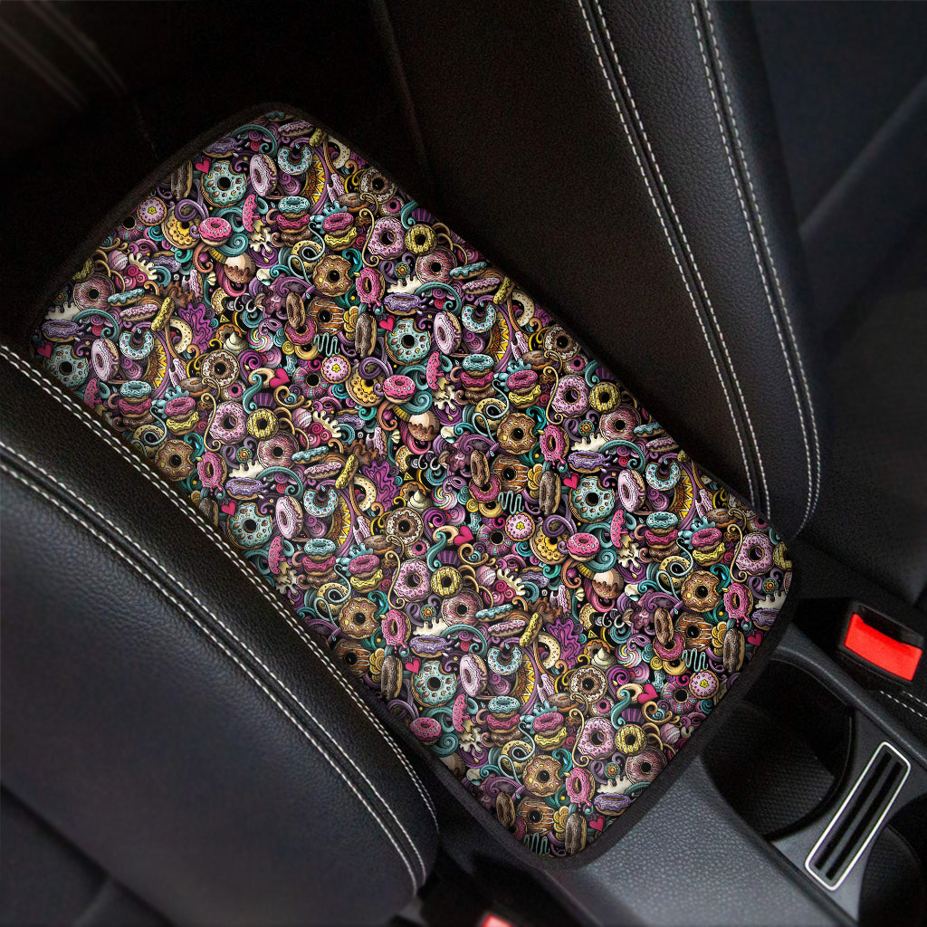 Graffiti Donut Pattern Print Car Center Console Cover