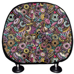 Graffiti Donut Pattern Print Car Headrest Covers