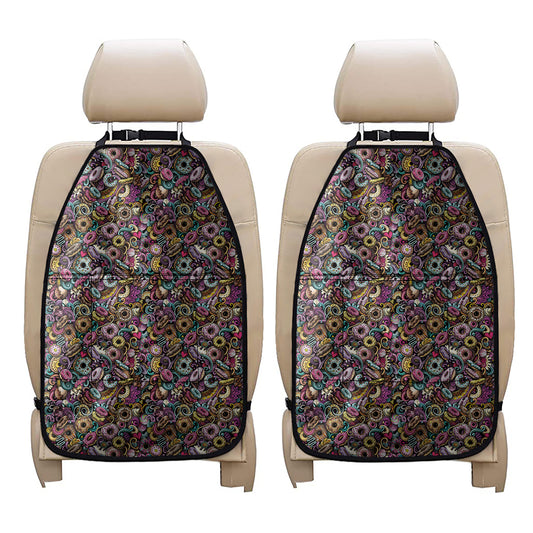 Graffiti Donut Pattern Print Car Seat Organizers