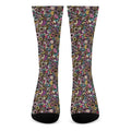 Graffiti Donut Pattern Print Crew Socks