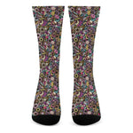 Graffiti Donut Pattern Print Crew Socks