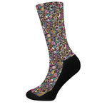 Graffiti Donut Pattern Print Crew Socks