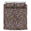 Graffiti Donut Pattern Print Duvet Cover Bedding Set