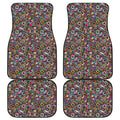 Graffiti Donut Pattern Print Front and Back Car Floor Mats
