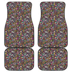 Graffiti Donut Pattern Print Front and Back Car Floor Mats