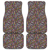 Graffiti Donut Pattern Print Front and Back Car Floor Mats