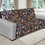 Graffiti Donut Pattern Print Futon Protector