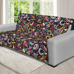 Graffiti Donut Pattern Print Futon Protector