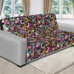 Graffiti Donut Pattern Print Futon Protector