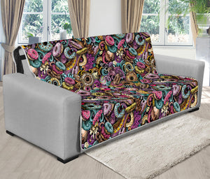 Graffiti Donut Pattern Print Futon Protector