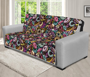 Graffiti Donut Pattern Print Futon Protector