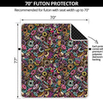 Graffiti Donut Pattern Print Futon Protector