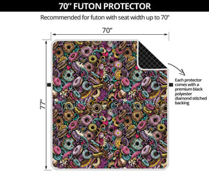 Graffiti Donut Pattern Print Futon Protector