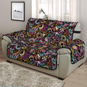 Graffiti Donut Pattern Print Half Sofa Protector