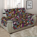 Graffiti Donut Pattern Print Half Sofa Protector