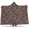 Graffiti Donut Pattern Print Hooded Blanket