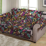 Graffiti Donut Pattern Print Loveseat Protector