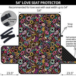 Graffiti Donut Pattern Print Loveseat Protector