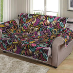 Graffiti Donut Pattern Print Loveseat Protector