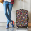 Graffiti Donut Pattern Print Luggage Cover