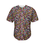 Graffiti Donut Pattern Print Men's Baseball Jersey