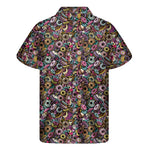 Graffiti Donut Pattern Print Men's Short Sleeve Shirt