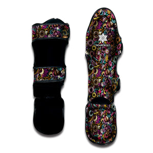 Graffiti Donut Pattern Print Muay Thai Shin Guard