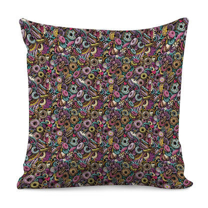 Graffiti Donut Pattern Print Pillow Cover