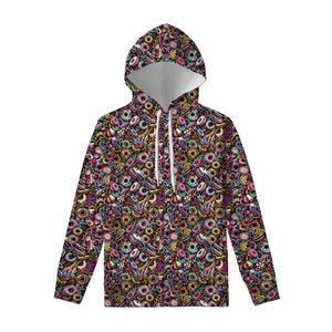 Graffiti Donut Pattern Print Pullover Hoodie