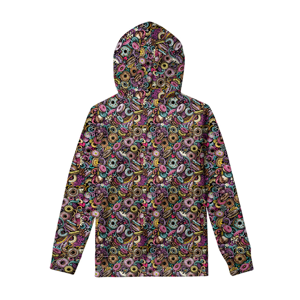 Graffiti Donut Pattern Print Pullover Hoodie