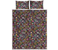 Graffiti Donut Pattern Print Quilt Bed Set