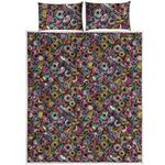 Graffiti Donut Pattern Print Quilt Bed Set