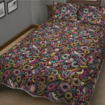 Graffiti Donut Pattern Print Quilt Bed Set