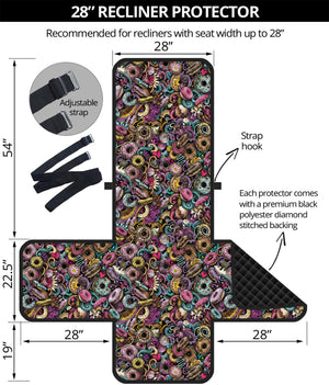 Graffiti Donut Pattern Print Recliner Protector