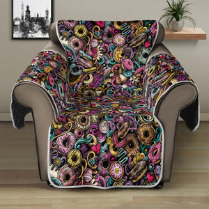 Graffiti Donut Pattern Print Recliner Protector