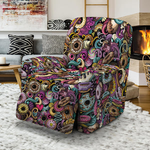 Graffiti Donut Pattern Print Recliner Slipcover