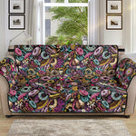 Graffiti Donut Pattern Print Sofa Protector