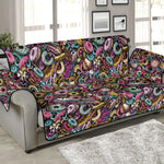 Graffiti Donut Pattern Print Sofa Protector