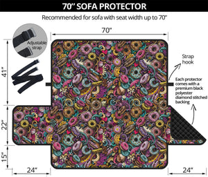 Graffiti Donut Pattern Print Sofa Protector