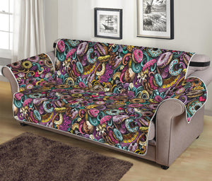 Graffiti Donut Pattern Print Sofa Protector