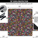 Graffiti Donut Pattern Print Sofa Protector