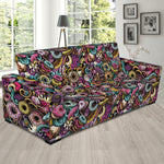 Graffiti Donut Pattern Print Sofa Slipcover