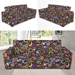 Graffiti Donut Pattern Print Sofa Slipcover