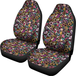 Graffiti Donut Pattern Print Universal Fit Car Seat Covers