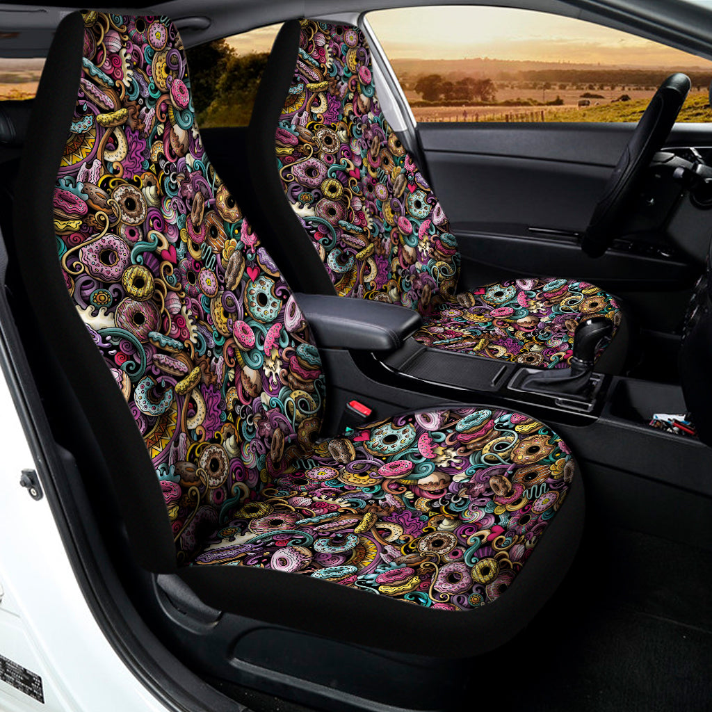 Graffiti Donut Pattern Print Universal Fit Car Seat Covers