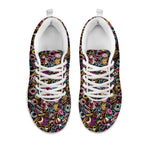 Graffiti Donut Pattern Print White Sneakers