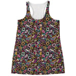 Graffiti Donut Pattern Print Women's Racerback Tank Top